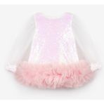 Le Mabelle Beyaz Etek Ucu Fırfır Detaylı Kız Bebek Elbise - Violet - 00-Beyaz