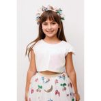Le Mabelle Beyaz Pullu Kız Çocuk Crop Bluz