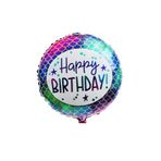 Le Mabelle Çok Renkli Deniz Kızı Desenli Happy Birthday Yuvarlak Balon