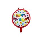 Le Mabelle Kırmızı Puanlı Yuvarlak Happy Birthday Parti Balonu