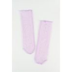 Le Mabelle Küçük Sim Detaylı Lila Kız Çocuk Tül Çorap - 0 - 2 Yaş - 01P-Pembe