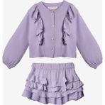 Le Mabelle Lila Fırfır Detaylı Kız Çocuk Gömlek Etek Takım - Desire - 7 Yaş
