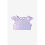 Le Mabelle Lila Pullu Kız Çocuk Crop Bluz
