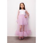 Le Mabelle Lila Simli Uzun Tül Etekli Kız Çocuk Elbise - Harriet - 5 Yaş