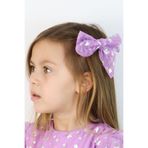 Le Mabelle Lila Yıldız Baskılı Tül Kız Çocuk Klips Toka