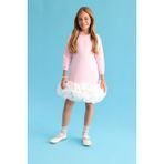 Le Mabelle Pembe Etek Ucu Fırfırlı Kız Çocuk Elbise - Alix - 01P-Pembe - 4 Yaş