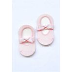 Le Mabelle Pembe Fiyonklu Kız Çocuk Babet Çorap - 1 - 3 Yaş - 01P-Pembe