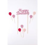Le Mabelle Pembe Happy Birthday Balon Pasta Süsü