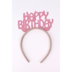 Le Mabelle Pembe Simli Eva Happy Birthday Kız Çocuk Taç