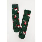Le Mabelle Yeşil Noel Baba Desenli Kız Çocuk Çorap - 0 - 1 Yaş