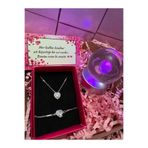 Le Manolia Accessories BEYAZ KALP ÇELİK KOLYE BİLEKLİK VE RENK DEĞİŞTİREN 3D SATÜRN KIZ KÜRESİ SEVGİLİLER GÜNÜ HEDİYELİK