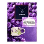 Le Manolia Accessories kararmaz çelik mor lotus kolye ve lotus motifli kupa hediye sepeti öğretmenler günü