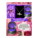 Le Manolia Accessories kararmaz çelik satürn kolye ve 3d renk değiştiren satürn kız kar küresi hediye sepeti
