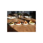 Le Paon 13 cm Porselen Meze ve Kahvaltılık 4’lü Set – Yuvarlak Modern Sunumluk Tabak Takımı