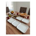 Le Paon 14x14 cm Kare Porselen Kahvaltılık 6’lı Set – Meze ve Kahvaltı Sunumluk Tabak Seti