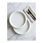 Le Paon 2'li Porselen Derin Servis ve Sunum Tabağı Seti - 23.5 cm - Modern Beyaz Makarna ve Salata Tabağı