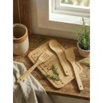 Le Paon 4 Parça Bambu Mutfak Seti - 35.5X26 cm Bambu Kesme Tahtası & 3'lü Kaşık Spatula Takımı - 35,5 cm