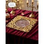 Le Paon 6 Adet Kare Gold Supla Seti 30 cm - Kare Amerikan Servis ve Yemek Masası Sunum Tabağı - 31 cm