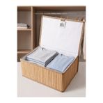 Le Paon Kapaklı Dekoratif Organizer - Çok Amaçlı Kumaş Saklama Kutusu - 30x20x12 cm - Modern Düzenleyici
