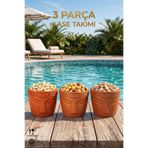 LE PARİS 3 Parça Dekoratif Kase Takımı | Çerezlik & Atıştırmalık Sunum Kasesi | BPA Free | Gıda Temasına Uygun
