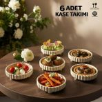 LE Paris 6’lı Ayaklı Sunum Kasesi Seti | Kırılmaz Meze, Kuruyemiş, Çerez & Tatlı Sunumluk | Şık ve Dayanıklı - Krem