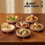 LE Paris 6’lı Ayaklı Sunum Kasesi Seti | Kırılmaz Meze, Kuruyemiş, Çerez & Tatlı Sunumluk | Şık ve Dayanıklı - Toprak