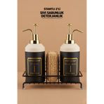 LE PARİS Standlı Sıvı Sabunluk Seti | El Sabunu & Bulaşık Sabunu | Metal Stant | 350 ML | Metal
