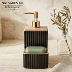 LE Paris Sünger ve Katı Sabunluk Hazneli Banyo Sıvı Sabunluk | Mutfak Sıvı Sabunluk - Siyah
