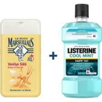 Le Petit Marseillais 250 ml Vanilya Sütü Duş Jeli+Listerine 250 ml Cool Mint Hafif Tat Ağız Bakım Suyu