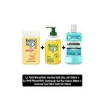 Le Petit Marseillais Sıvı Sabun Zeytinyağı 300 ml + Duş Jeli Vanilya Sütü 250 ml +Listerine Cool Mint Hafif Tat 250 ml