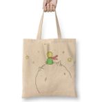 Le Petit Prince Küçük Prens 01 Bez Çanta Uzun Saplı - Açık Bej - 40 X 40