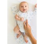Le Touche Bebek Kundak - Eldiven Manşetli Uyku Tulumu & Kolları Yukarı Kundak (0-3 Ay, 3-6 Ay, 6-9 Ay) - Beyaz - Mavi - 6 - 9 Ay