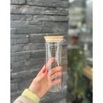 LE10 Sızdırmaz Borosilikat Premium 2 Li Ahşap Bambu Yağdanlık Set 280ML Sirkelik Yağlık Cam 3 Lü Set Sıvı Yağ, Zeytinyağı Masaüstü, Mutfak, Tezgahüstü, Sosluk