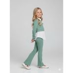 Lea Kids Kız Çocukları Çizgili Pantalon Gömlek Detaylı Bluz Bayramlık Şık Trend Takım - 12 Yaş - Yeşil