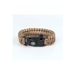 LEADER TRADE Paracord Avcı Bileklik Magnezyum Survivor Kibrit Ve Pusulalı Bileklik Çöl Rengi