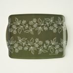Leaf Melamin Tepsi Yeşil (42X31 Cm)