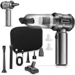 Leaf Shop 1 Arada Araç Süpürgesi - 8 Farklı Başlık - 15000PA Ultra Güçlü Fırçasız Motor - Taşıma Çantalı - 3 Kademeli Hız Ayarı - Üfleme Çekme ve Şişirme Fonksiyonu - Ev Ofis Otomobil Şarjlı El Süpürgesi