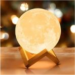 Leaf Shop 3D Ay Gece Lambası Dekoratif Küre LED 3D Ay Lambastandlı 3D Ay Gece Lambası Dekoratif Küre LED 3D Ay Lamba