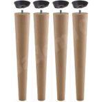 Leaf Shop 4 Adet Ahşap Mobilya Ayağı 50 cm Dereceli Aparatlı Sehpa Zigon Orta Masa Puf Tabure Ayakları M8