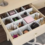 Leaf Shop 4'lü Plastik Ayarlanabilir Çekmece Düzenleyici Organizer - Iç Içe Geçmeli Kesilebilir - 8CMX43CM - Mutfak Iç Çamaşırı Çorap Sütyen Dolap Takı Makyaj (4)