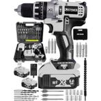 Leaf Shop Alman Darbeli 58 V 5 Ah Gri Xr Li-Ion Çift Akülü Şarjlı Vidalama Matkap Pro Set
