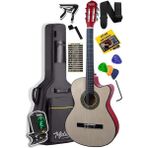 Leaf Shop CG-390NT-XBAG Klasik Gitar 4/4 Sap Ayarlı Kesik Kasa (Çanta Tuner Askı Capo Metod Pena)