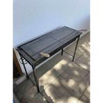 Leaf Shop cm Oluklu Lama Izgaralı Demir Mangal Barbekü 75 cm Geçmeli Ayaklı Portatif Katlanabilir