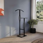 Leaf Shop Dilsiz Uşak Çift Tepeli Metal Modüler Ofis Işyeri Elbise Askılık (Siyah)