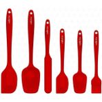 Leaf Shop Drongo Isıya Dayanıklı Yanmaz Yapışmaz Silikon Spatula Seti 6 Parça Kırmızı