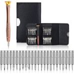 Leaf Shop Home 25 Parça Hassas Tornavida Seti, Deri Çantalı, Krom-Vanadyum Çelik, Pc/laptop/telefon/gözlük Tamir Seti, Torx/düz/yıldız Uçlu