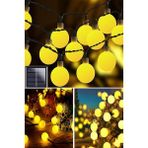 Leaf Shop Home 50 LED 7 Metre Sarı Opak Solar LED Işık Güneş Enerjili Bahçe Teras Balkon Ağaç Lambası Aydınlatması