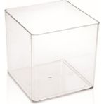 Leaf Shop Home Küp Saksı 2,8 Litre 15 cm Şeffaf Kristal Saksı Şeffaf Küp Saksı Şeffaf Saksı Şeffaf