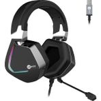 Leaf Shop HT402 USB Kablolu Surround 7.1 Rgb LED Aydınlatmalı Çıkartılabilir Mikrofonlu Kulak Üstü Gaming Kulaklık Siyah