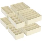 Leaf Shop Iç Çamaşırı Düzenleyici 8'li Set, Çekmece Düzenleyici, Katlanabilir, Elbise Dolabı, Saklama Kutusu, Kumaş Kutular, Saklama, Sütyen, Çorap, Kravat Için, Bej RUS008M01